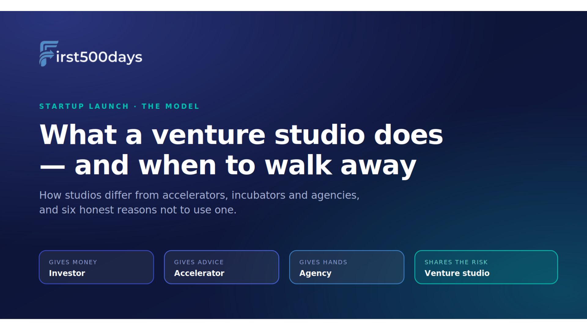 What a Venture Studio Actually Does — And When You Shouldn’t Use One