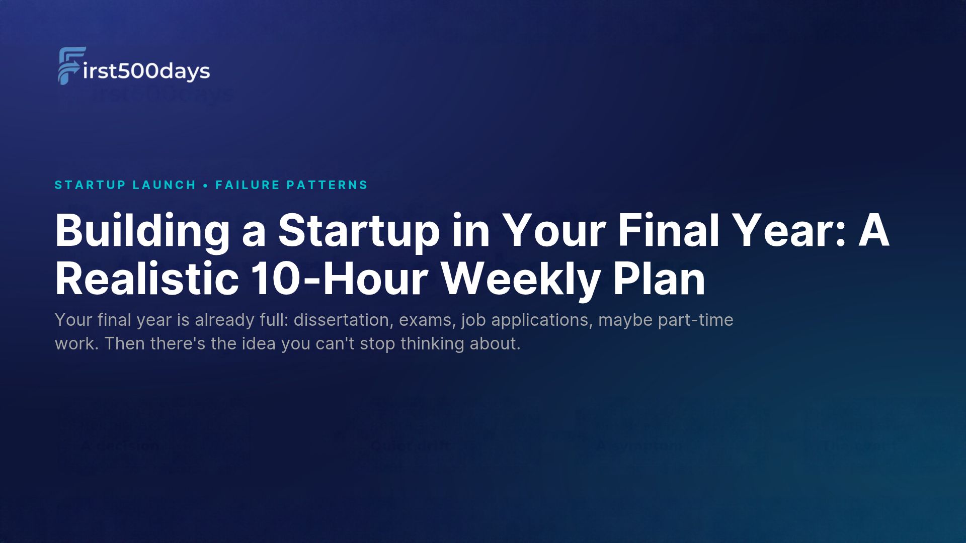 Building a Startup in Your Final Year: A Realistic 10-Hour Weekly Plan