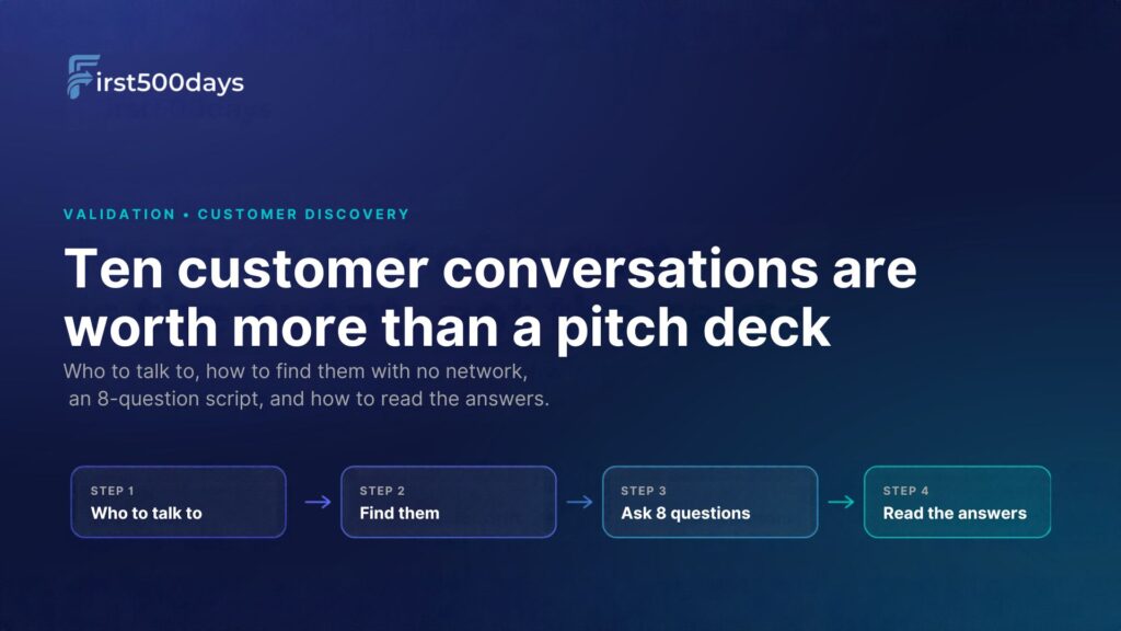 Ten customer conversations are worth more than a pitch deck